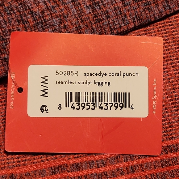Spanx Spacedye Coral Punch Seamless Sculpt Leggings Size M - Picture 6 of 8